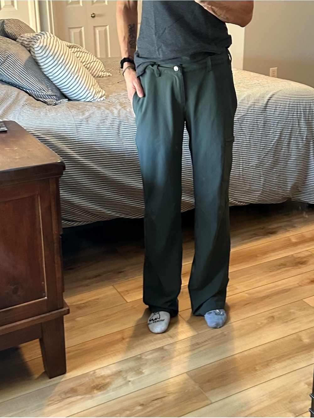 REI Gray Straight Leg Outdoor Hiking Pants
